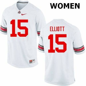 Women's Ohio State Buckeyes #15 Ezekiel Elliott White Nike NCAA College Football Jersey Restock AJX3644AV